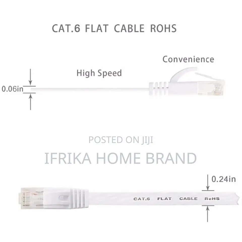 15M Pure Copper CAT6 Flat UTP Ethernet Network Cable RJ45