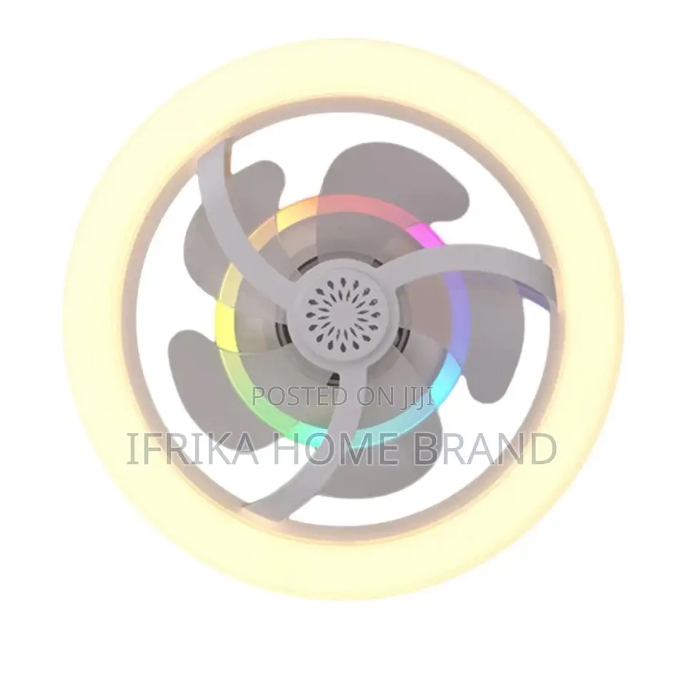 Remote Control Ceiling Fan Light E27 RGB Mini Fan Lamp Super