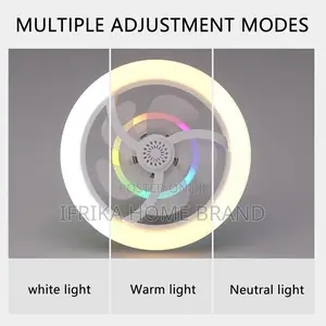 Remote Control Ceiling Fan Light E27 RGB Mini Fan Lamp Super