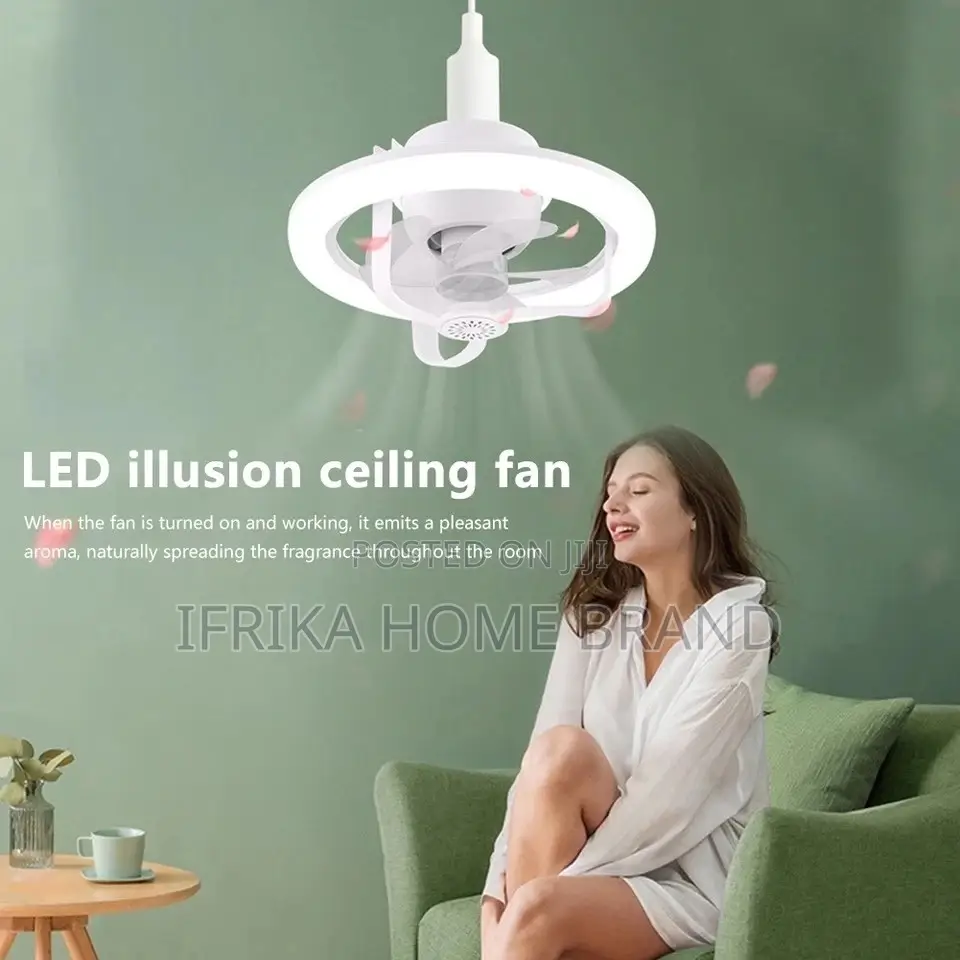 Remote Control Ceiling Fan Light E27 RGB Mini Fan Lamp Super
