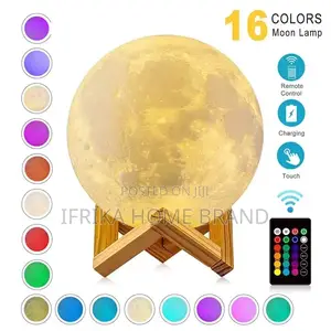 LED Night Light Print Moon Lamp Rechargeable Moon Table Lamp