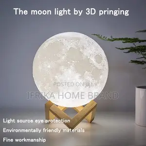 LED Night Light Print Moon Lamp Rechargeable Moon Table Lamp