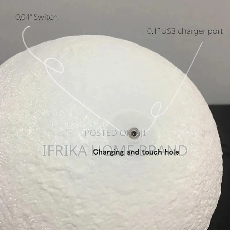 LED Night Light Print Moon Lamp Rechargeable Moon Table Lamp