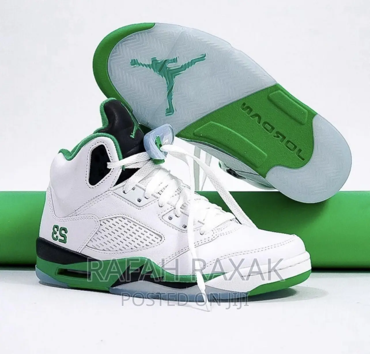 Original Air Jordan 5 Retro Lucky Green Sneakers