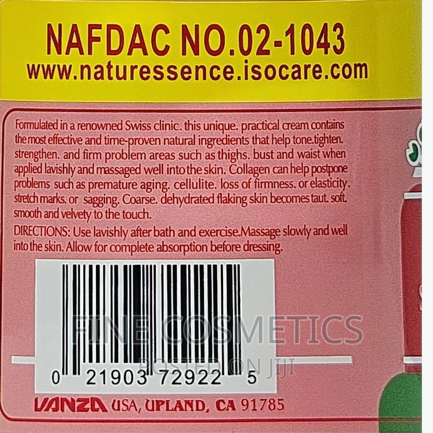 Nature Essence Swiss Collagen Body Cream |Toning +Moisturise