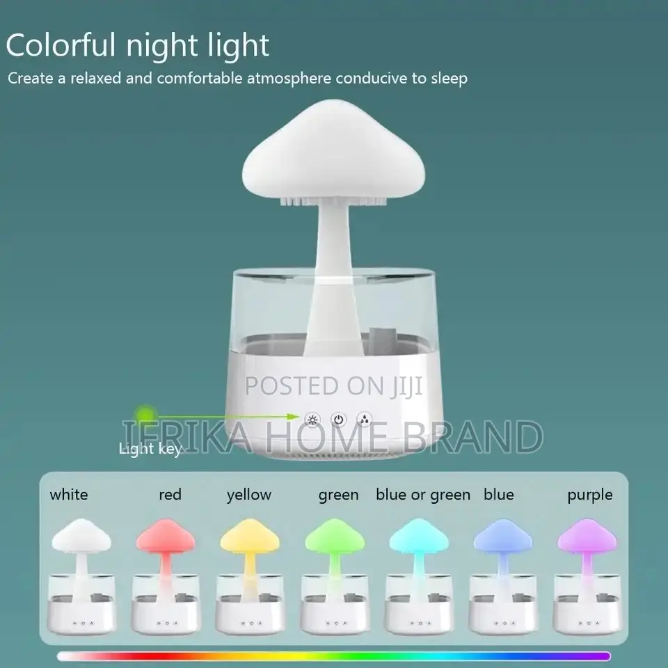 Mushroom Rain Electric Aroma Diffuser Colorful Night Light