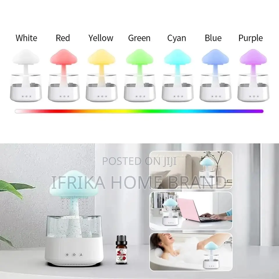 Mushroom Rain Electric Aroma Diffuser Colorful Night Light