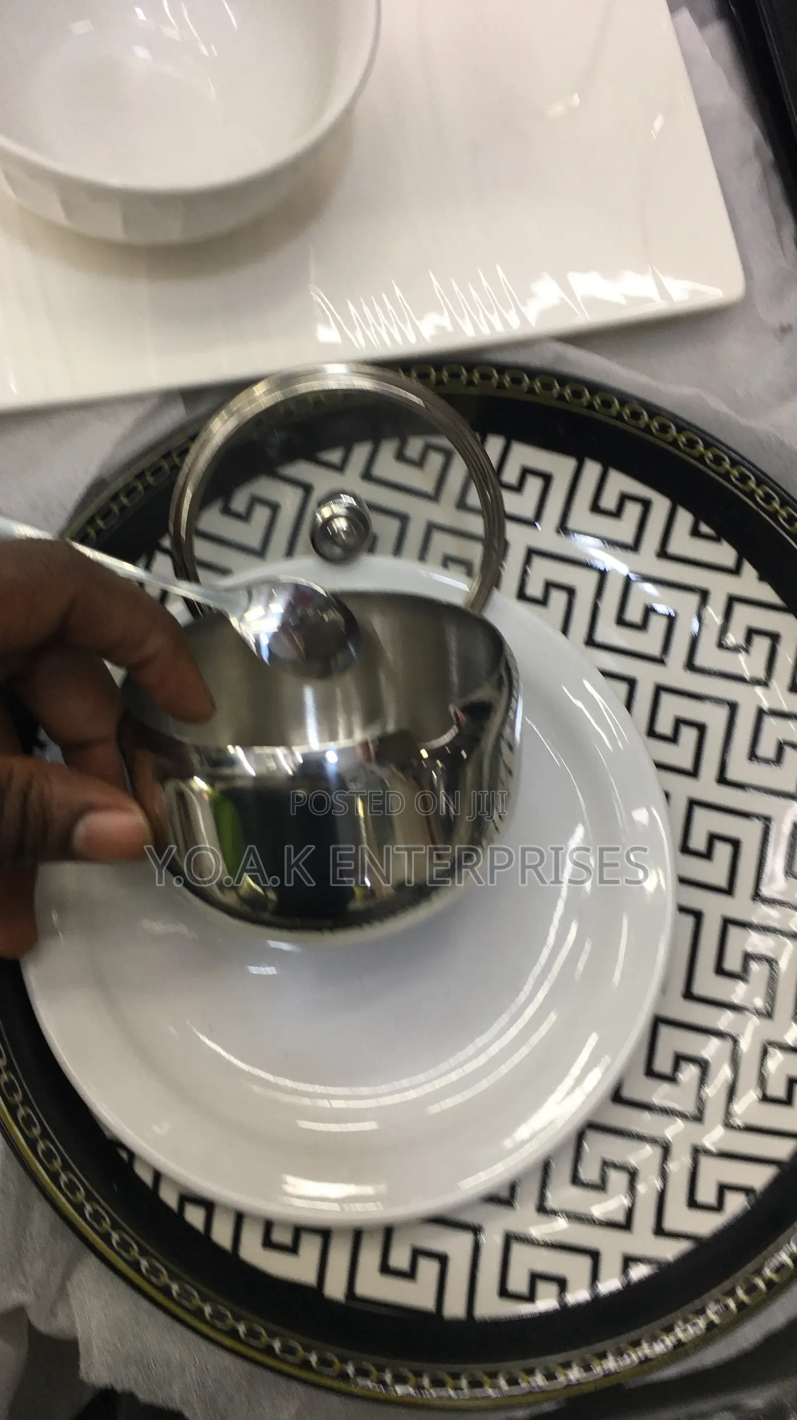 Steel Sugar Bowls With Glass Cover