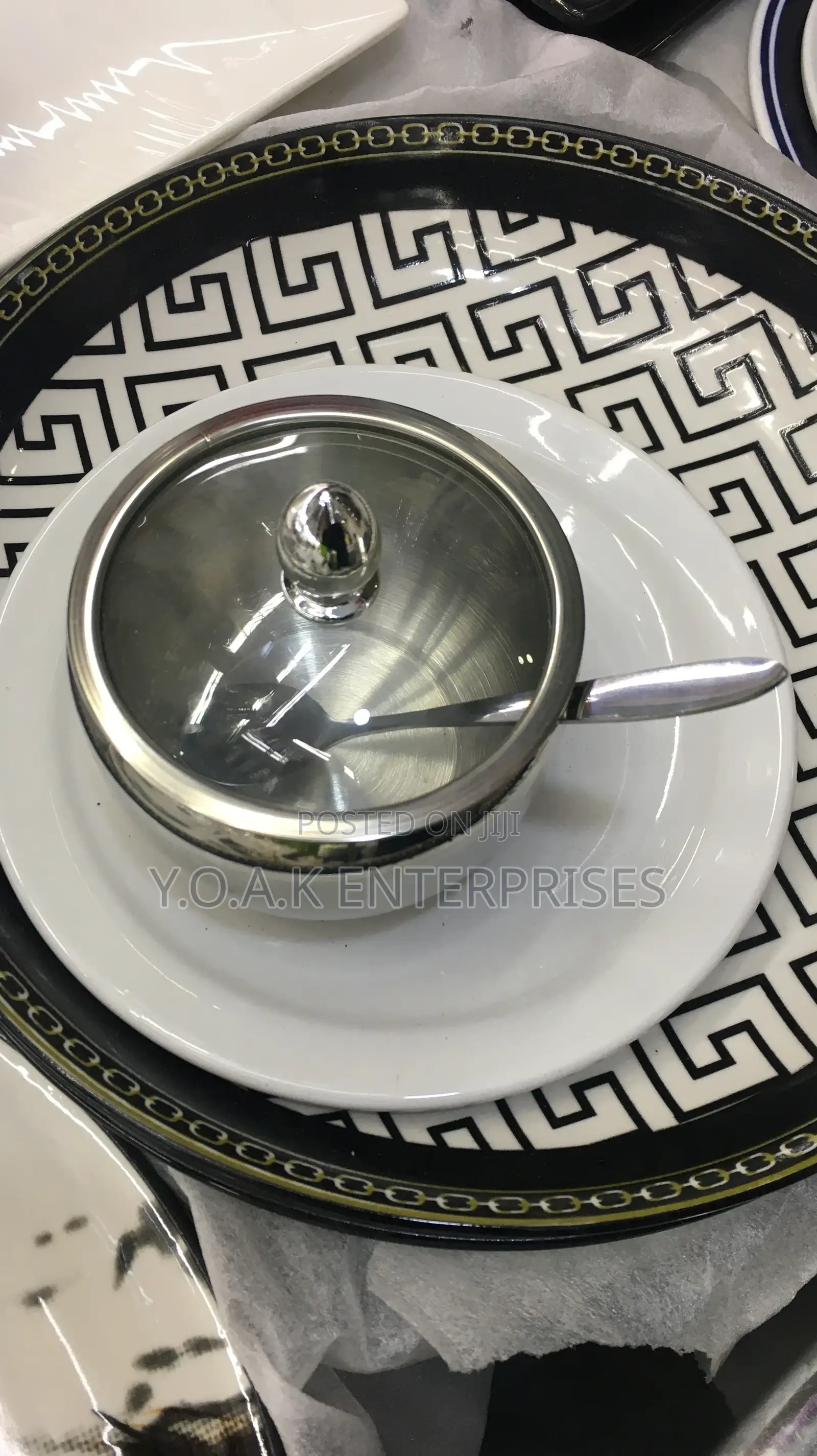 Steel Sugar Bowls With Glass Cover