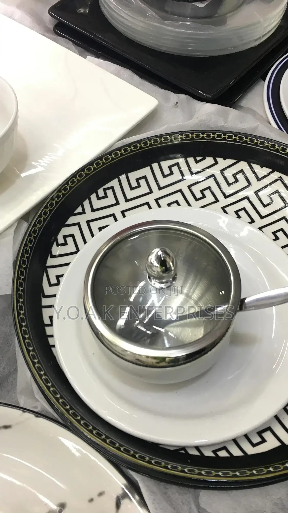 Steel Sugar Bowls With Glass Cover