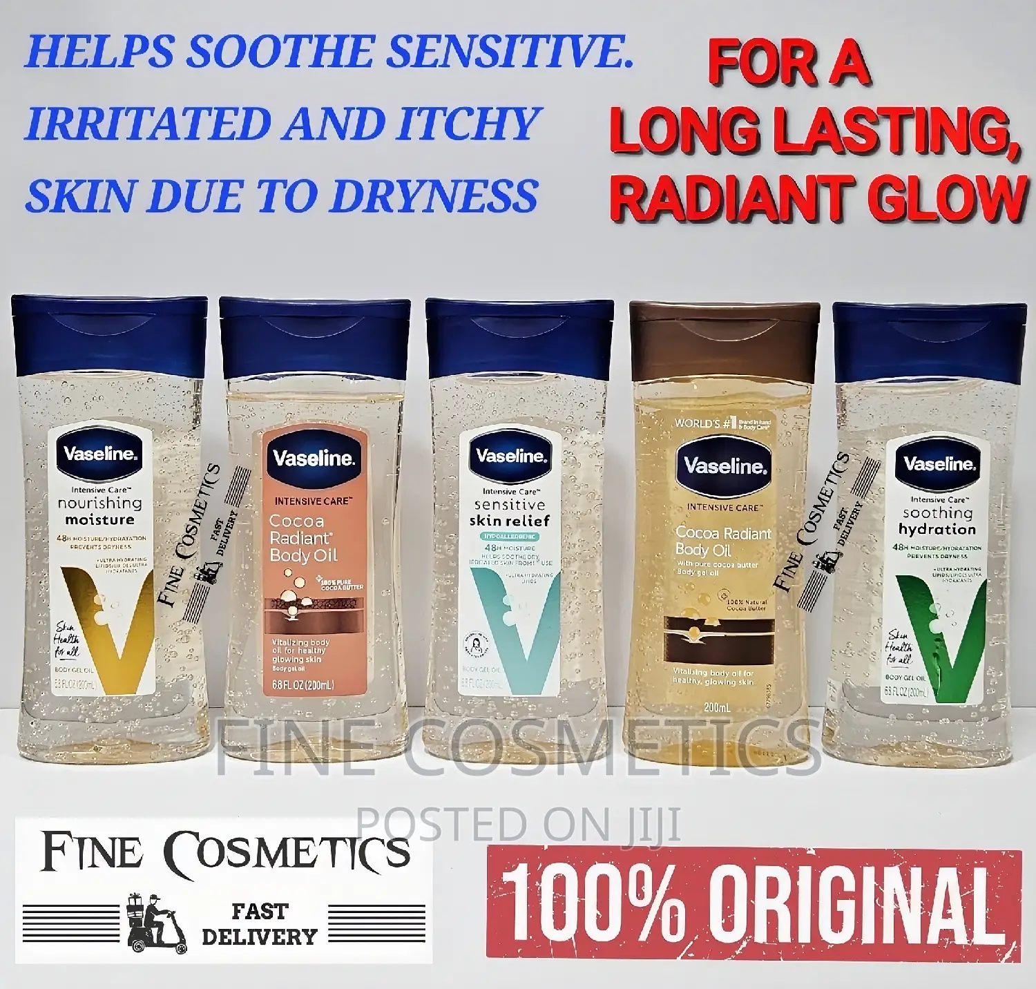 Vaseline Dry Skin Glowing Gels | Moisturising Body Oils.