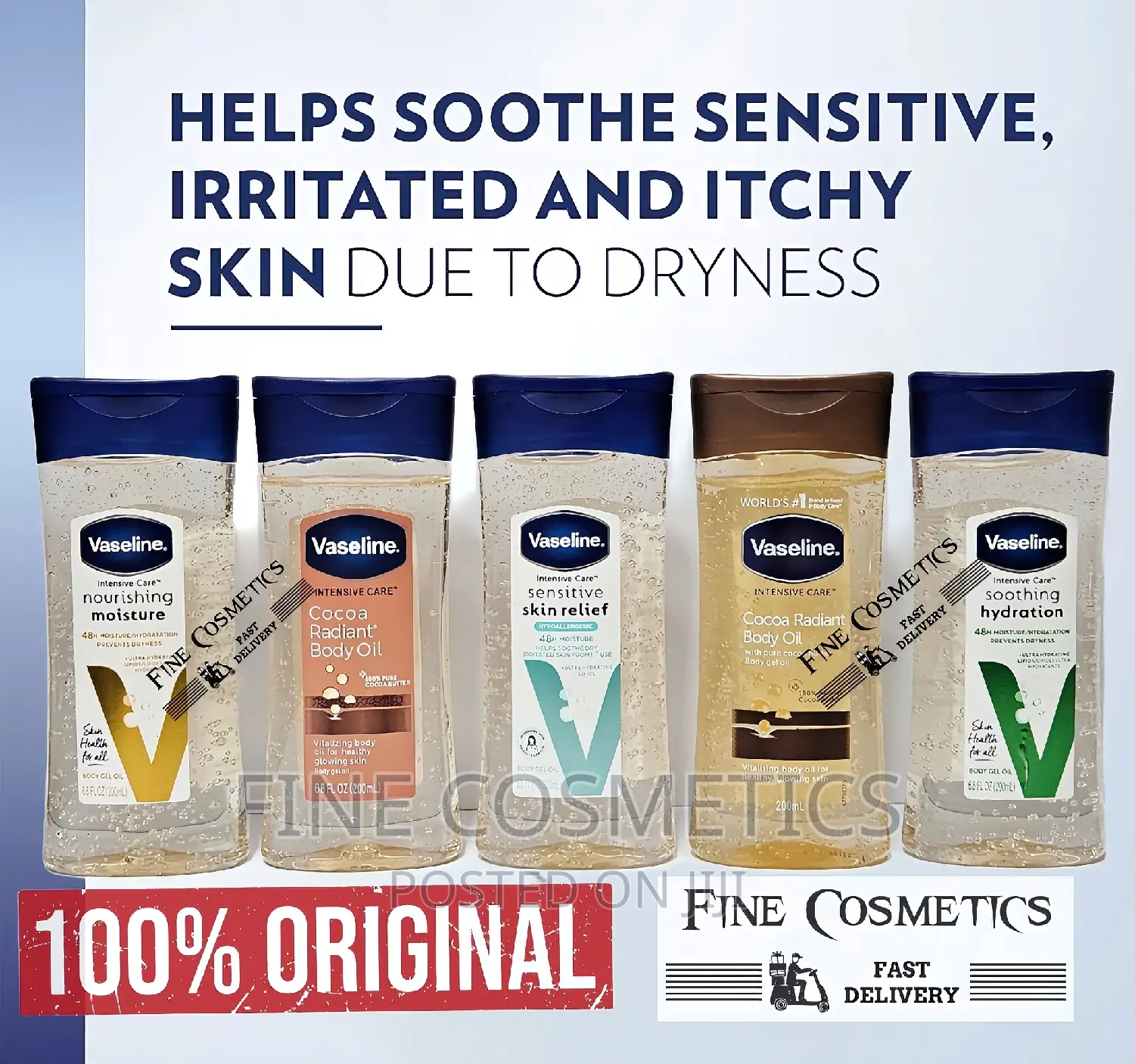 Vaseline Dry Skin Glowing Gels | Moisturising Body Oils.