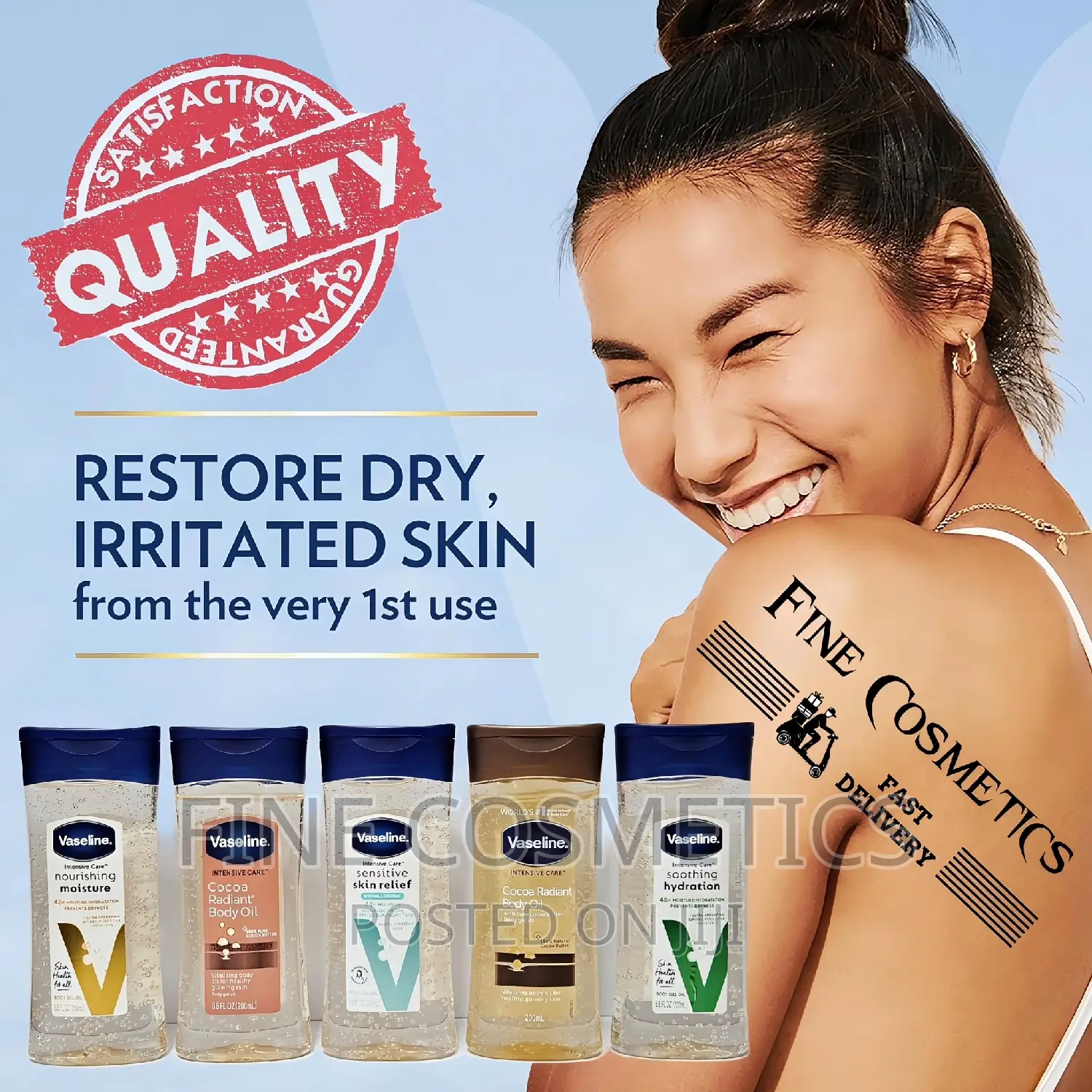 Vaseline Dry Skin Glowing Gels | Moisturising Body Oils.