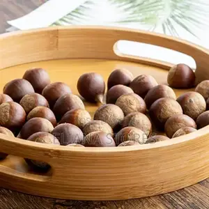 4pcs Round Bamboo Serving Bar Trays
