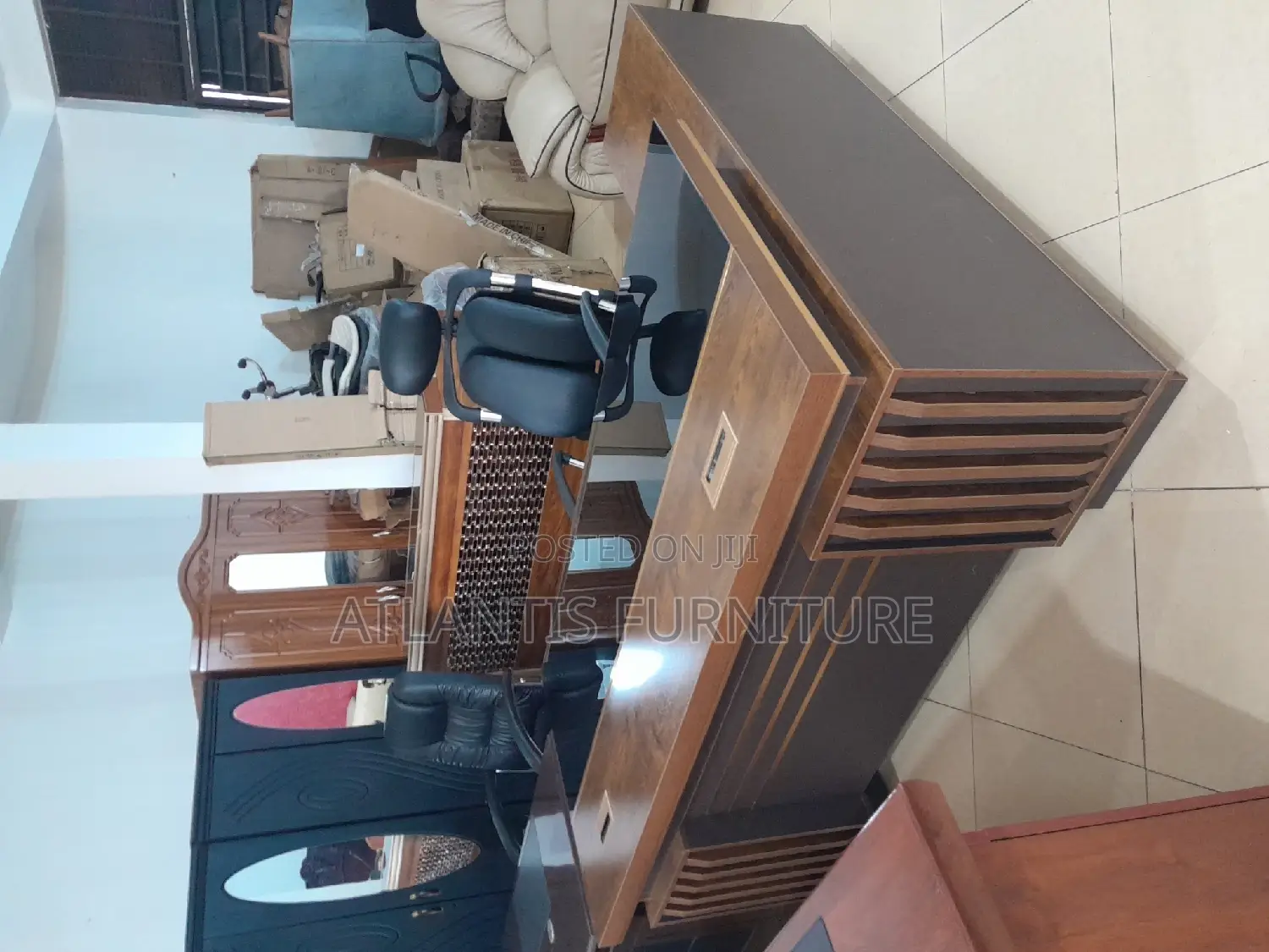Grey /Brown Executive Table (180cm)