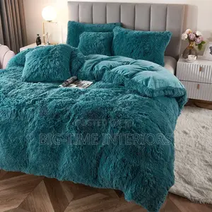 3pcs Blue Fluffy Duvet Set