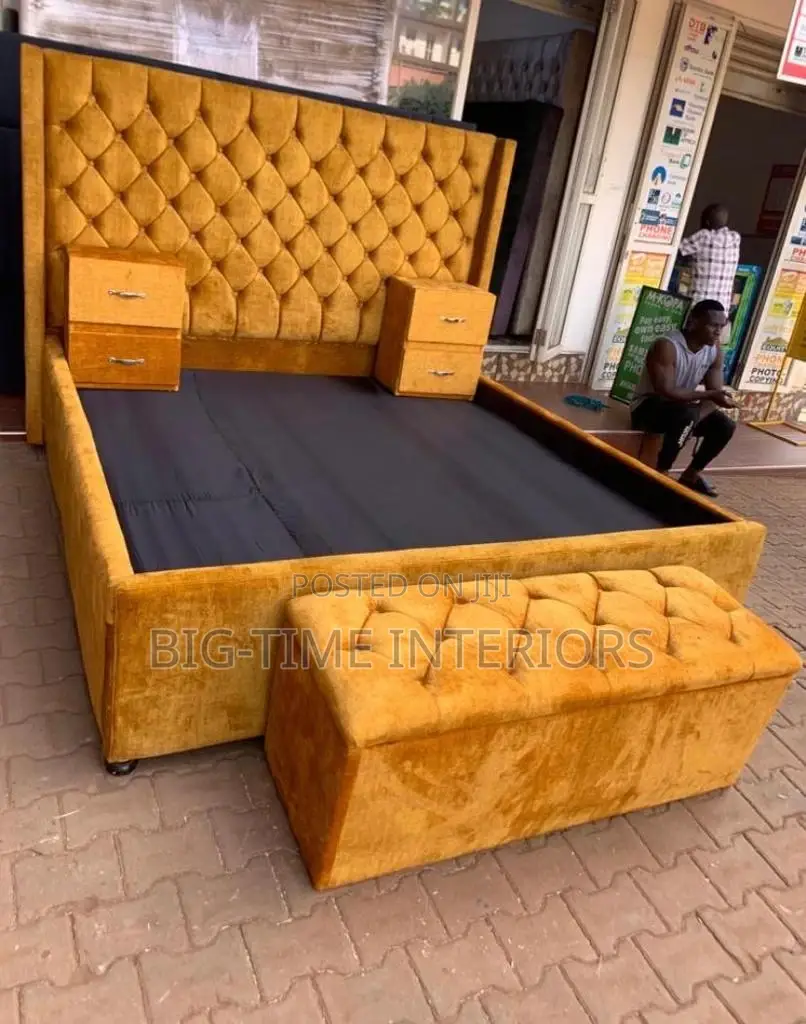 Classy 5by6 Dressed Bed With Bedside Drawers Al