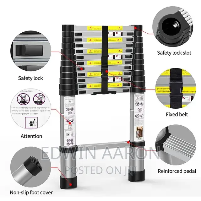 Aluminum Telescopic Extension Ladder 5.1ft