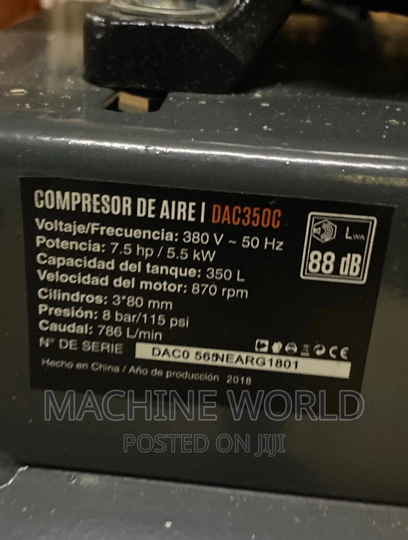 DAEWOO 350ltrs Air Compressor 7.5hp (380v)
