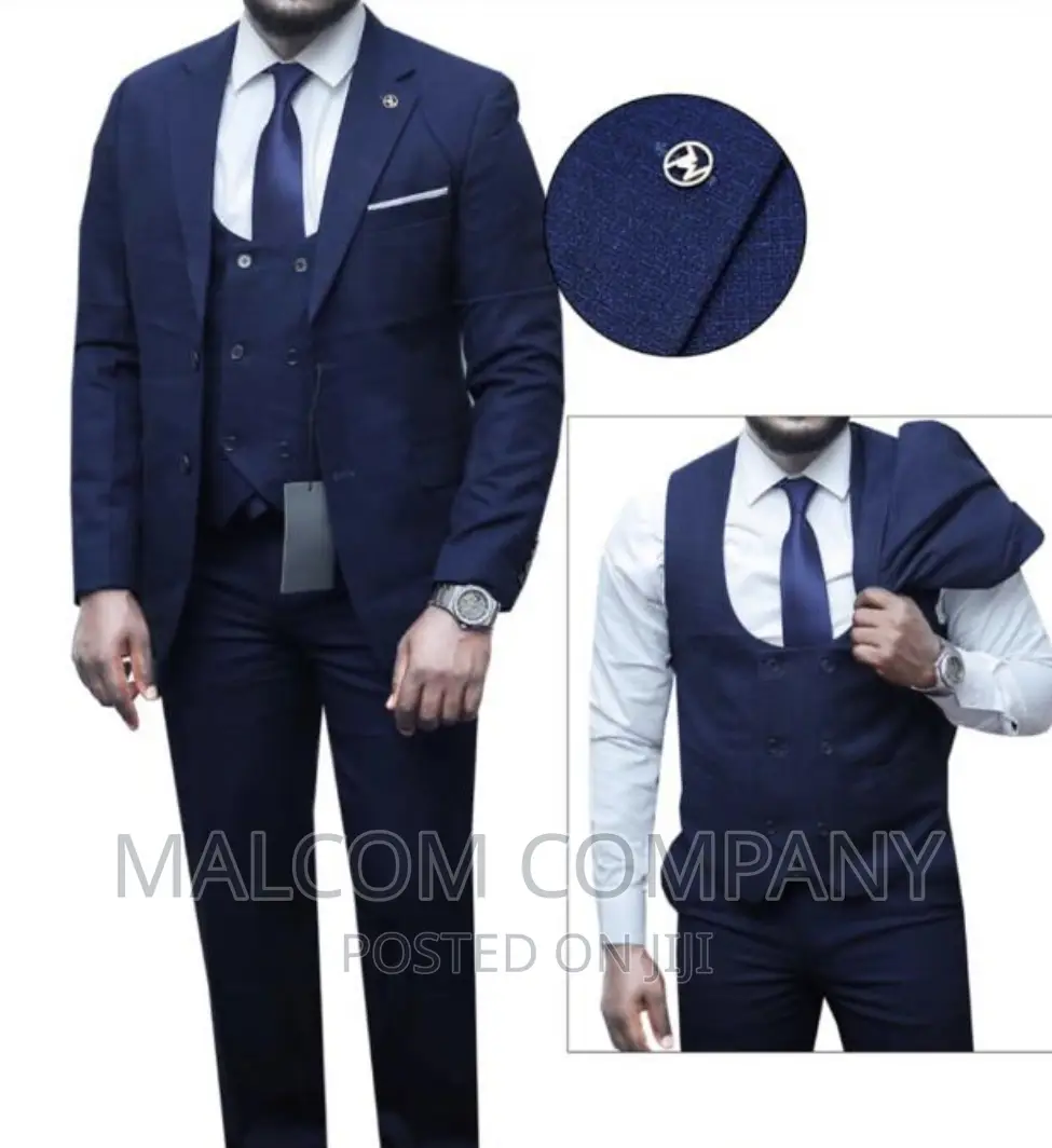 Men Blue Suits ( a Coat, Trouser, Waistcoat, Shirt Tie