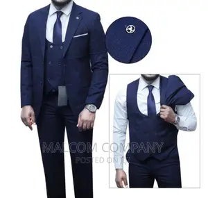 Men Blue Suits ( a Coat, Trouser, Waistcoat, Shirt Tie