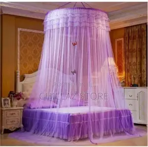 Round Hanging Mosquito Net – Purple Top Design May Vary