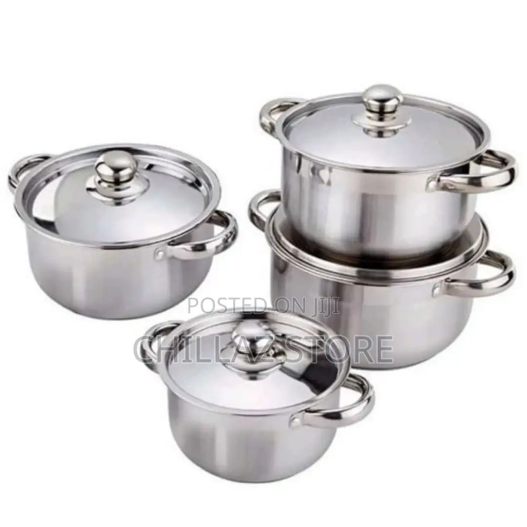 8 Piece Stainless Steel Saucepans Cookware Pots,