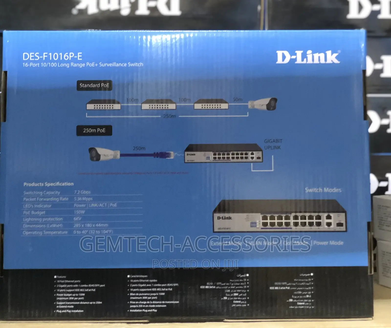 Dlink Des-F1016p-E 16 Port Poe Switch