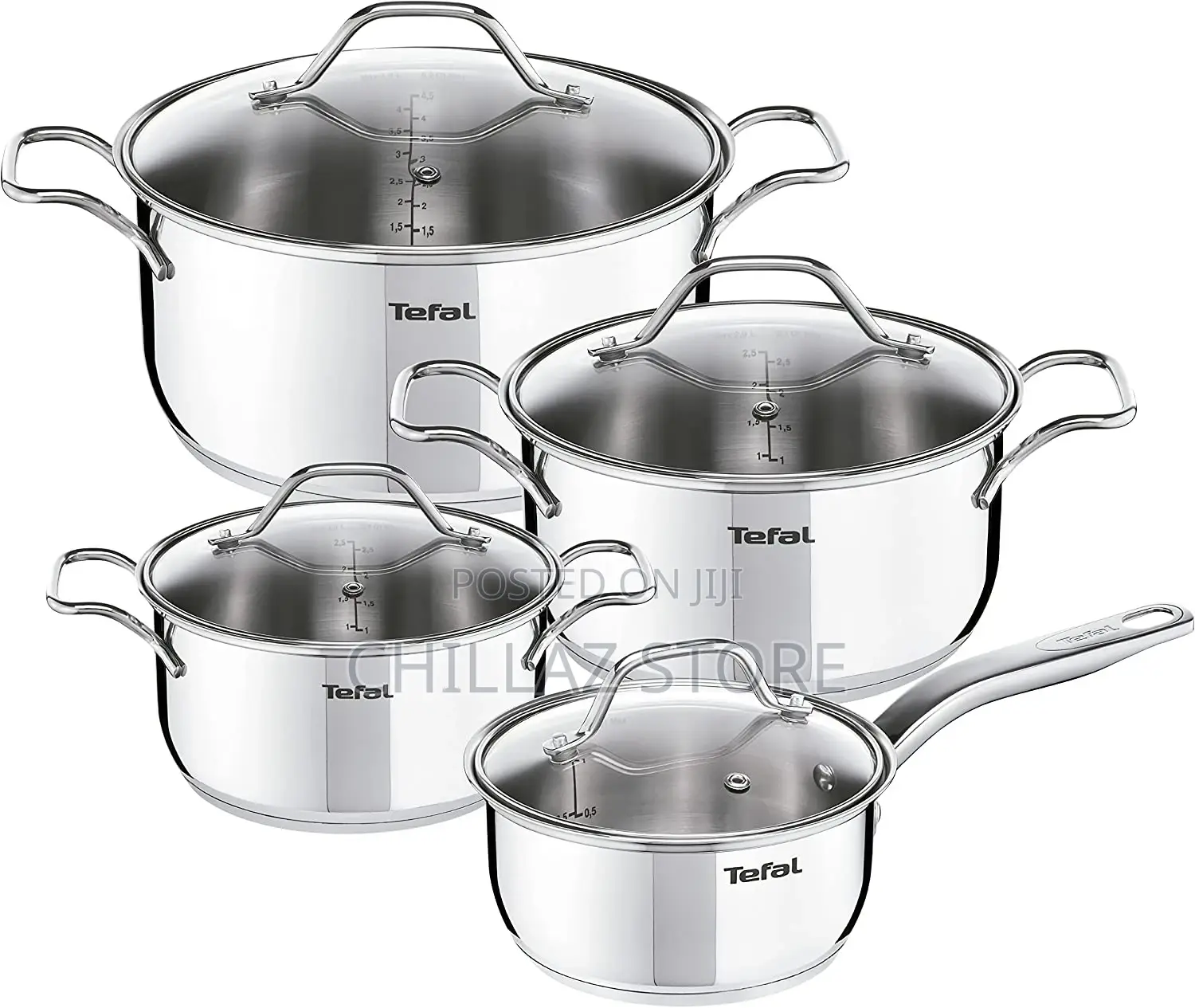 Tefal Intuition 8pc Stainless Steel Cooking Set