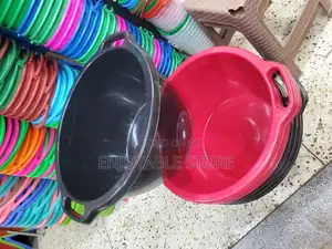 Black and Red Plastic Washing Basins