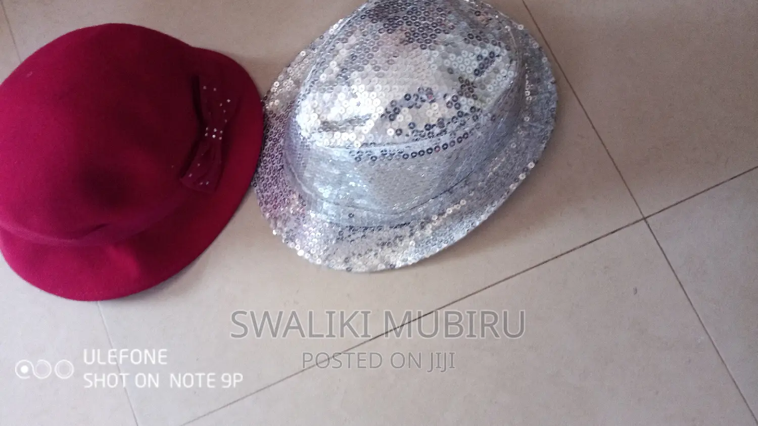 Red and Shiny Sliver Round Hats Each