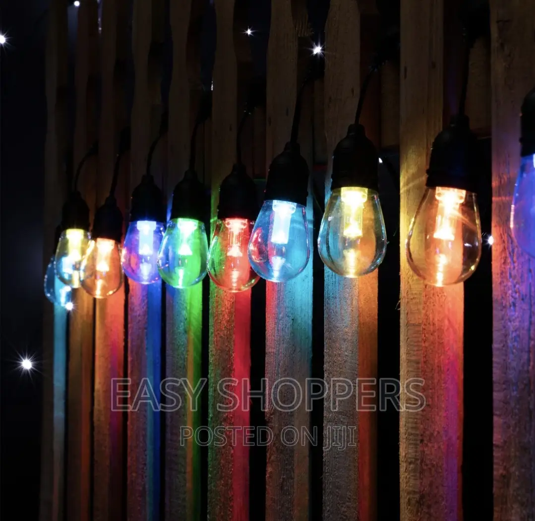 10m Multi Coloured String Lights Bulb Lights Outdoor