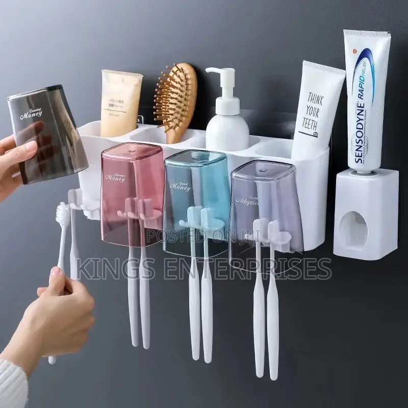 Toothbrush Holder and Toothpaste Dispenser