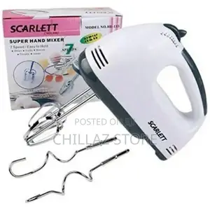 Scarlett 7-Speed Scarlett Hand Mixer, Egg Beater,White