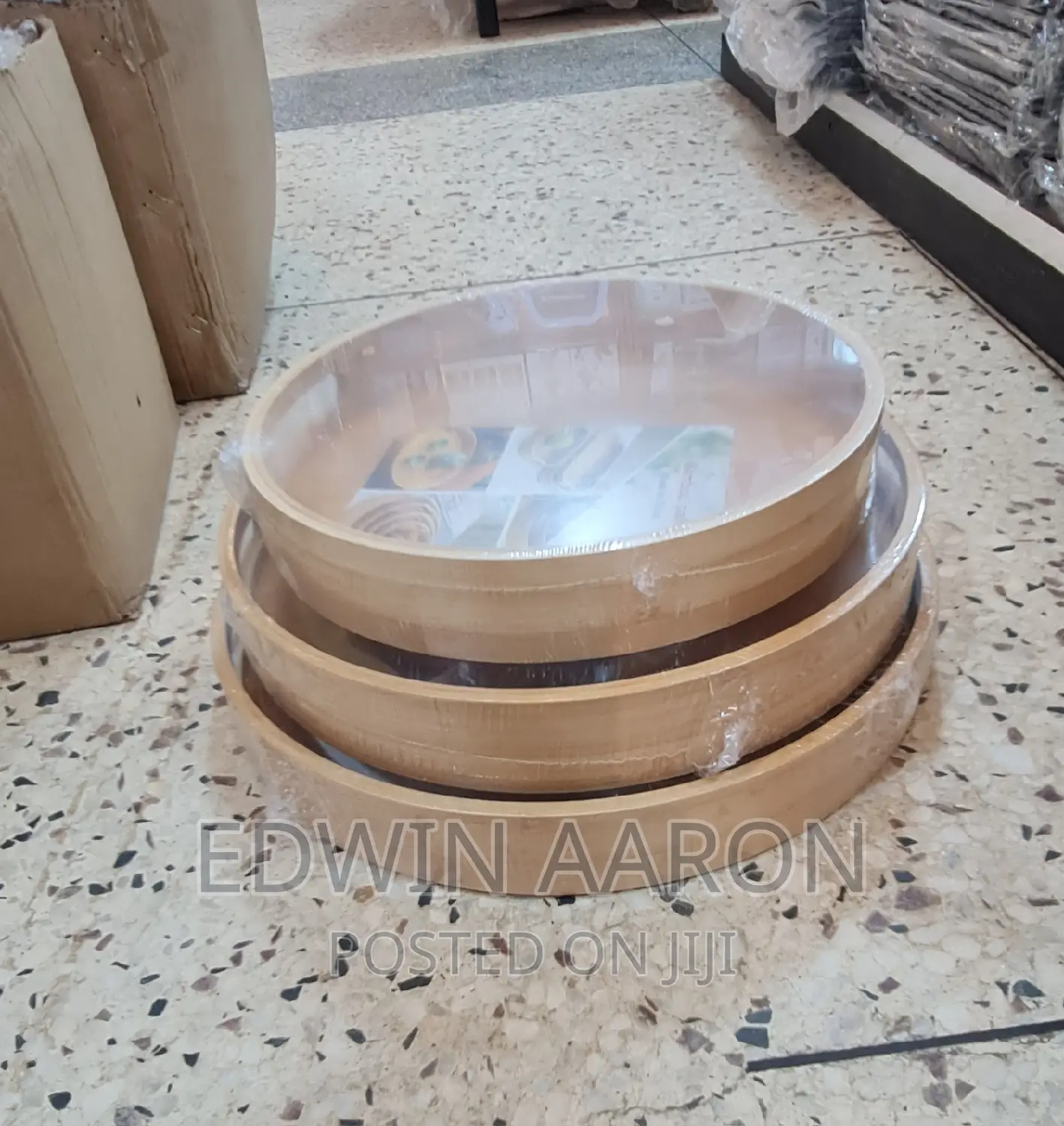 Round Bamboo Tray Set 3pcs