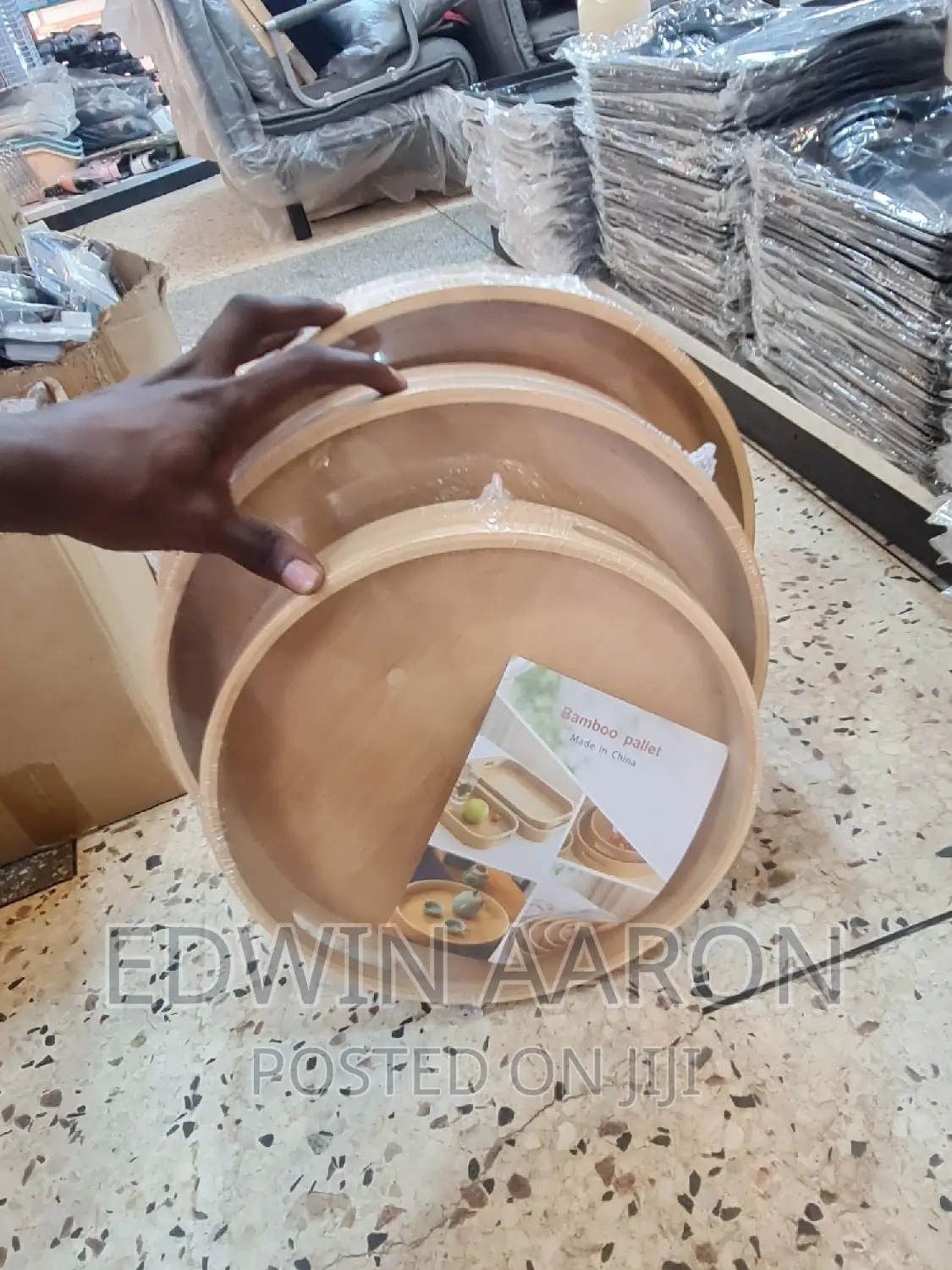 Round Bamboo Tray Set 3pcs