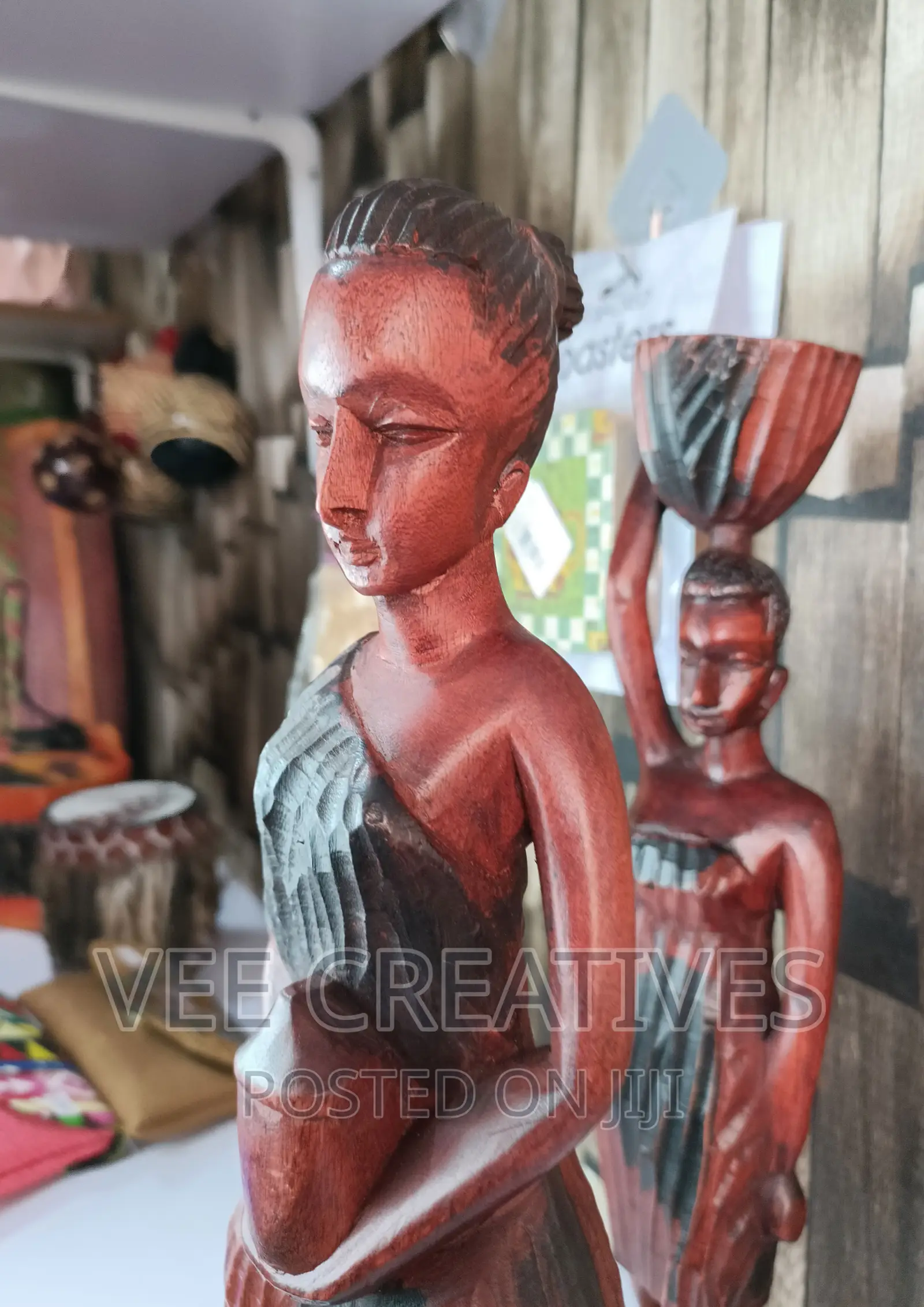 African Wood Curved Figures