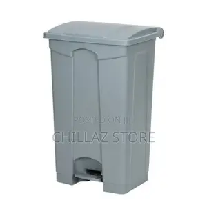 Outdoor 50L Plastic Step-on Trash Bin – Grey