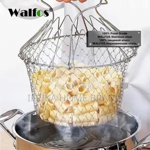 Foldable Steam Rinse Strain Stainless Steel Frying Basket