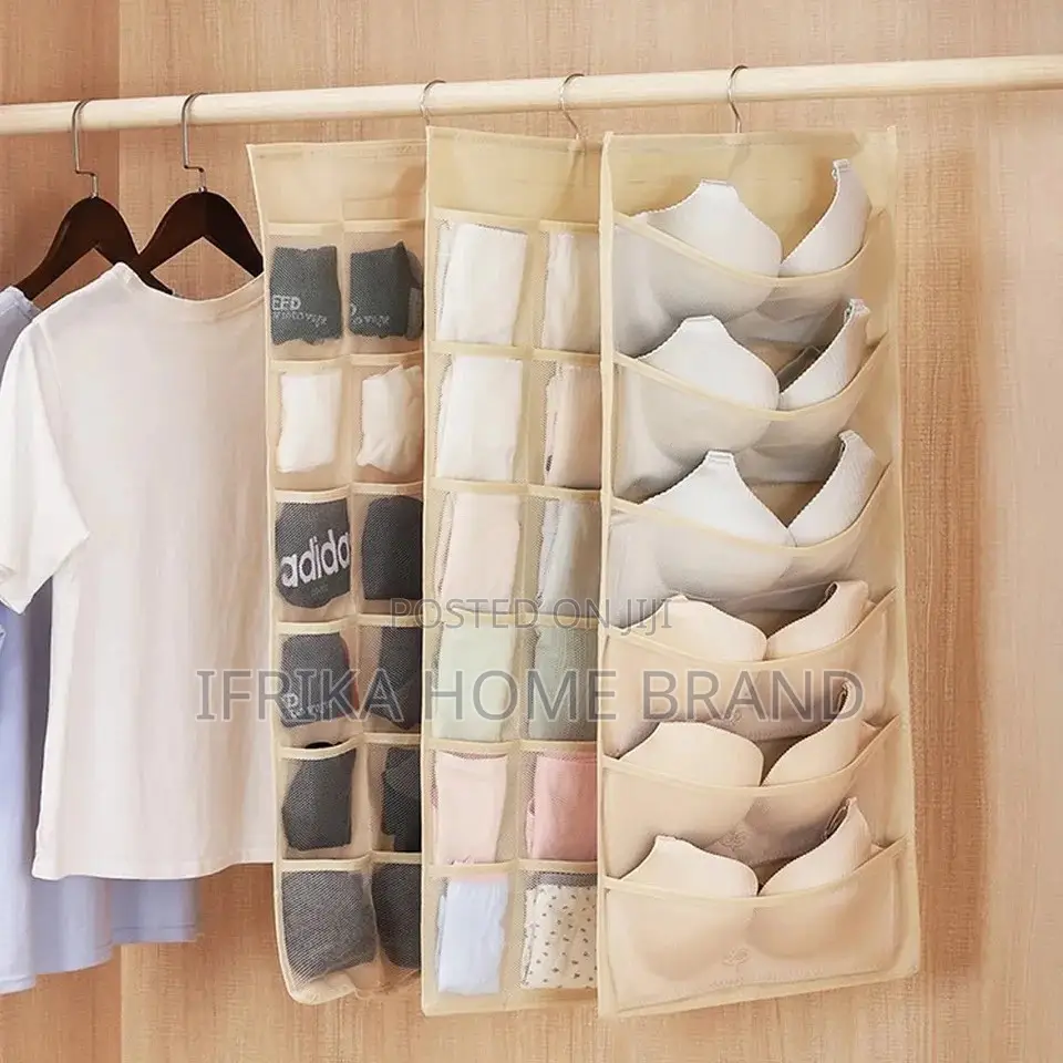 Doublesided Hanging Bag Underwear Bra Sock Storage Organiser