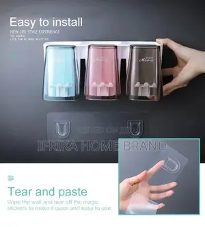 Wall Mount Toothbrush Holder Automatic Toothpaste Dispenser