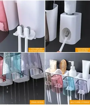 Wall Mount Toothbrush Holder Automatic Toothpaste Dispenser