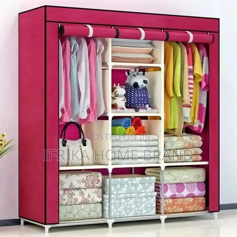 Wardrobe Steel Frame Three Doors Moisture-Proof Closet
