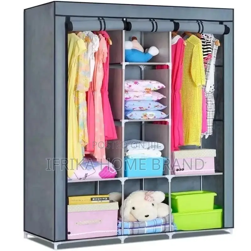 Wardrobe Steel Frame Three Doors Moisture-Proof Closet