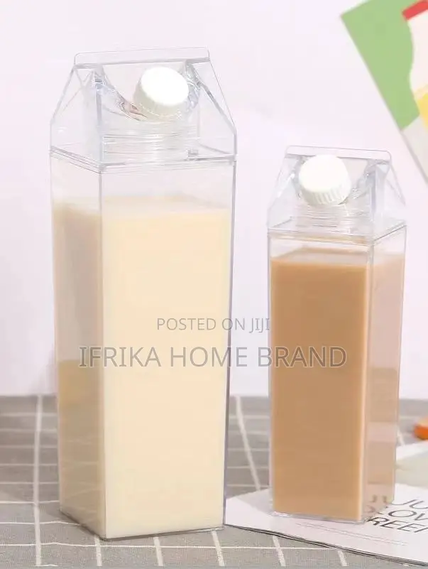 500ml Milk Water Bottle Transparent Plastic Fridge Storage