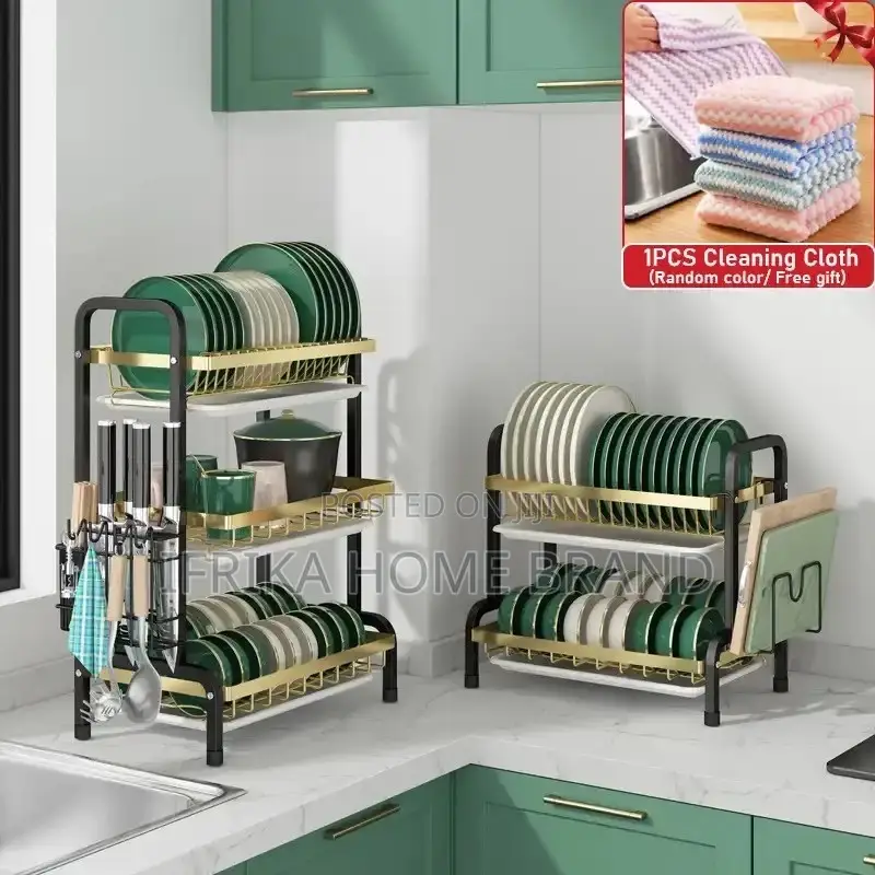 Kitchen Dish Drying Rack Bowls Chopsticks Chopping Board