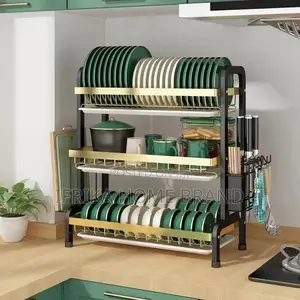 Kitchen Dish Drying Rack Bowls Chopsticks Chopping Board