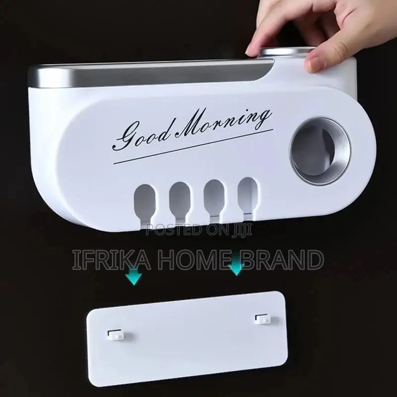 Bathroom Wall Hanging Toothbrush Holder Automatic Toothpaste Squeezer