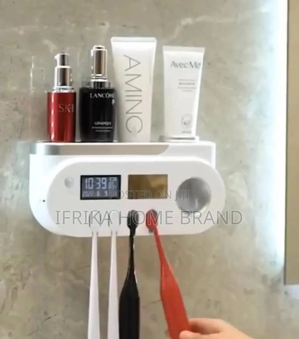 Bathroom Wall Hanging Toothbrush Holder Automatic Toothpaste Squeezer