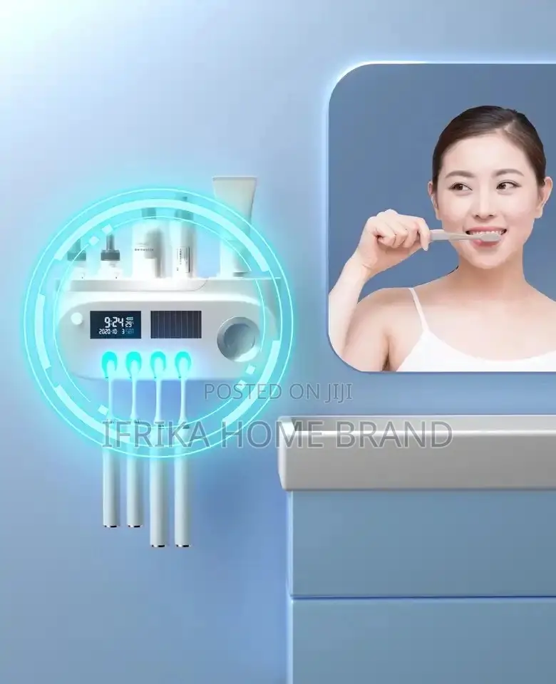Bathroom Wall Hanging Toothbrush Holder Automatic Toothpaste Squeezer